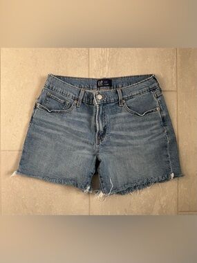 GAP Light Blue Frayed-Hem Women's Denim Shorts